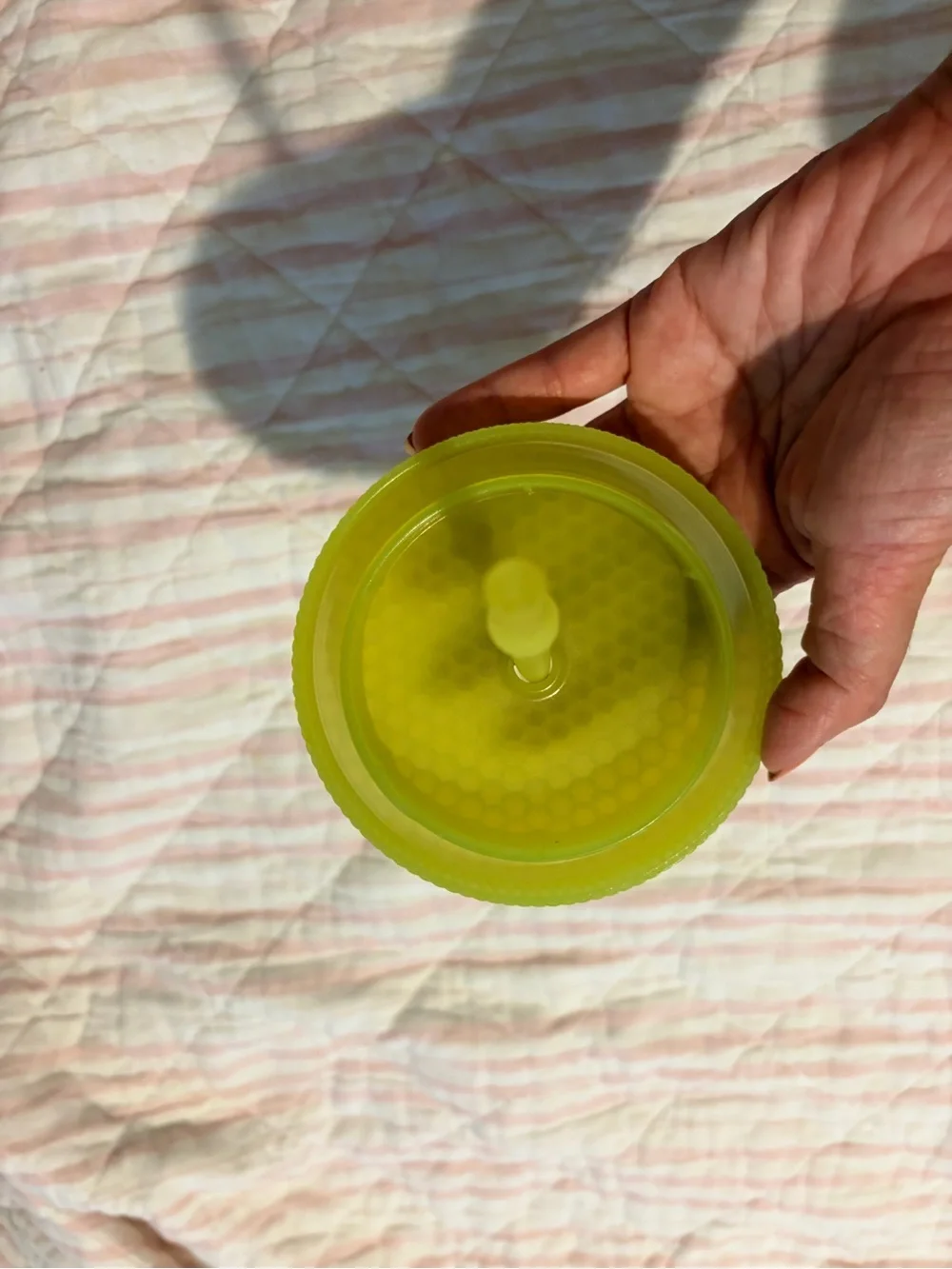 LIKE NEW Starbucks GLOW IN THE DARK Lime Green Studded Tumbler with Straw